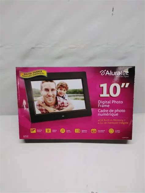 Aluratek 10and Digital Photo Frame With 4gb Built In Memory Admpf310f 54 99 Picclick