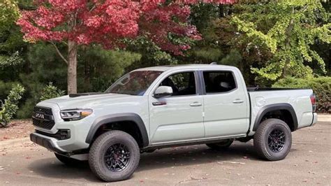 2021 Toyota Tacoma Trd Pro Lunar Rock Front End Profile View Wheels In