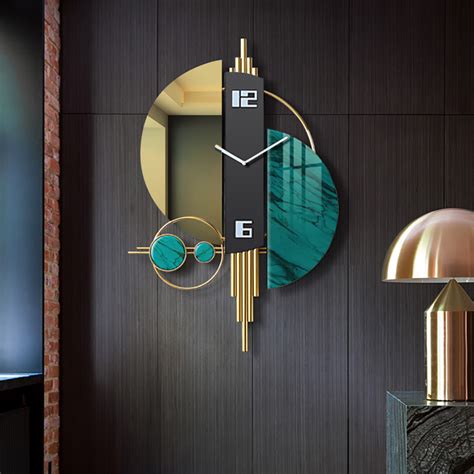 unique creative geometric oversized wall clock 3d iron home decor clocks homary us