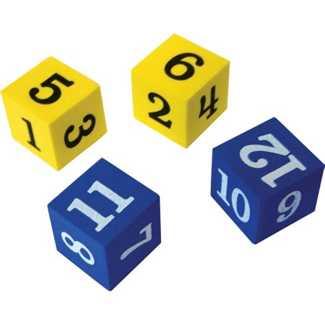 Foam Numbered Dice Numerals 1 12 Tcr20609 Teacher Created Resources