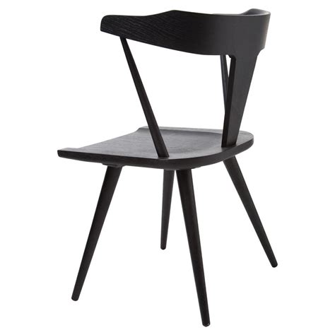 Tenly Mid Century Modern Black Oak Barrel Back Dining Chair
