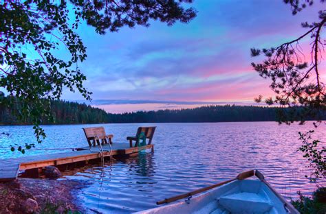 Showme Nan Sunset On A Lake Finland