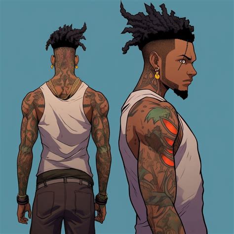 Black African American Anime Character Malik Etsy