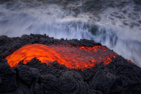 When Lava Meets The Water Pics