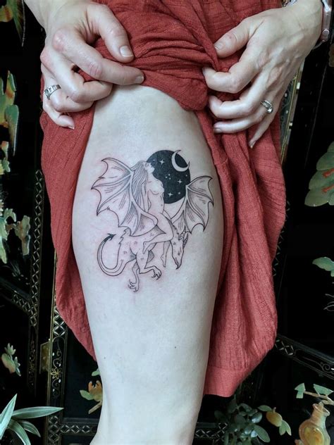 Woman Riding A Dragon Tattoo Inspired By Throne Of Glass Portland