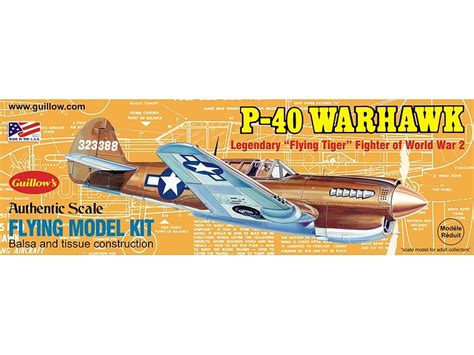 P 40 Warhawk 419mm Wingspan Flying Model Balsa Aircraft Kit From Guillows