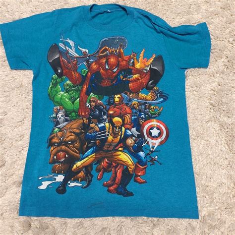 Vintage Marvel And Dc Mad Engine Graphic All Over Print T Shirt Mens