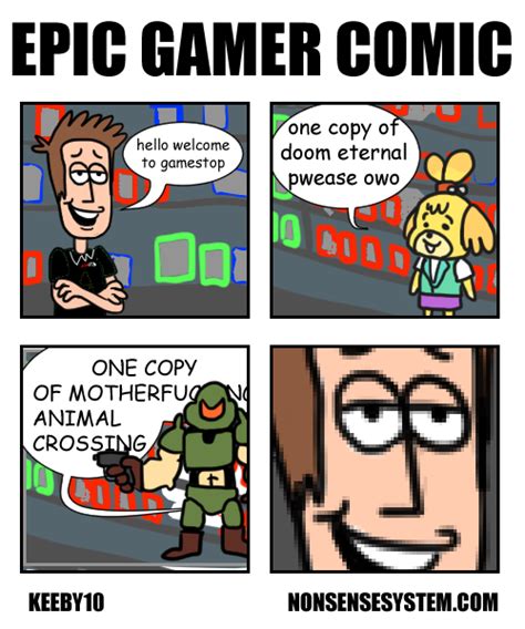 Epic Gamer Comic One Copy Of Doom Eternal Animal Crossing New