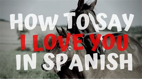How Do You Say I Love You In Spanish Te Amo Youtube