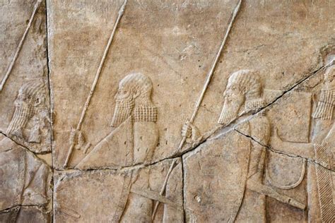 Ancient Assyrian Wall Carving With Cuneiform Stock Photo Image Of