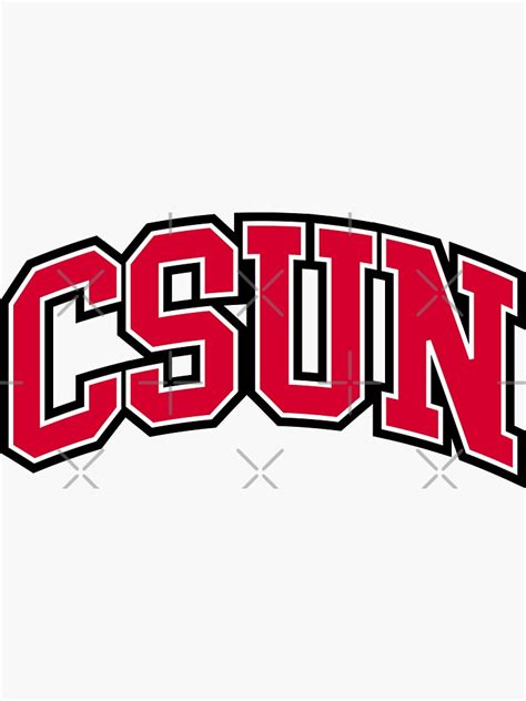 Csun College Font Curved Sticker For Sale By Scollegestuff Redbubble