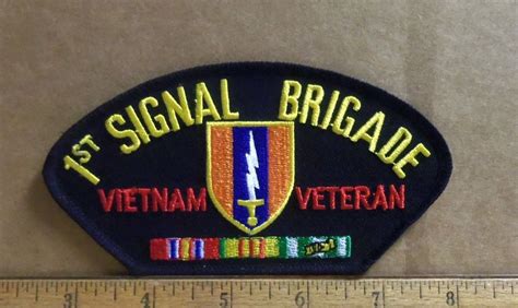Us Army 1st Signal Brigade Vietnam Veteran With Ribbons Embroidered
