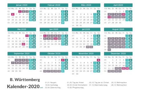 Der urlaubsplaner 2021 mit feiertagen, ferien. FERIEN Baden-Württemberg 2020 - Ferienkalender & Übersicht