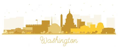 Premium Vector Washington Dc Usa City Skyline Silhouette With Golden