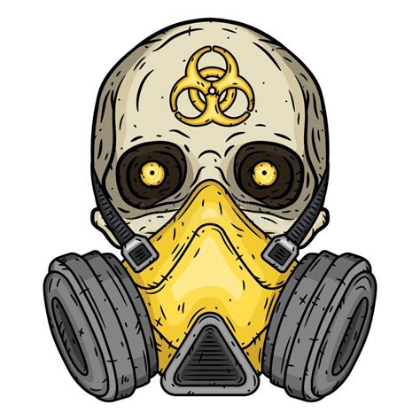 Skull Skull With Gas Mask Skull With Respirator Stock Vector