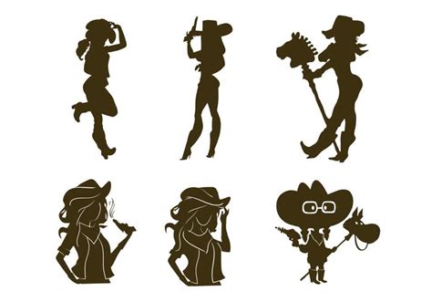 Download Vector Cowgirl Silhouette Vector Set Vectorpicker