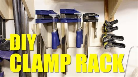 The shelf sit in a 3/8″ dado cut about 1/2″ from the top of the back piece. Simple DIY Clamp Rack - YouTube