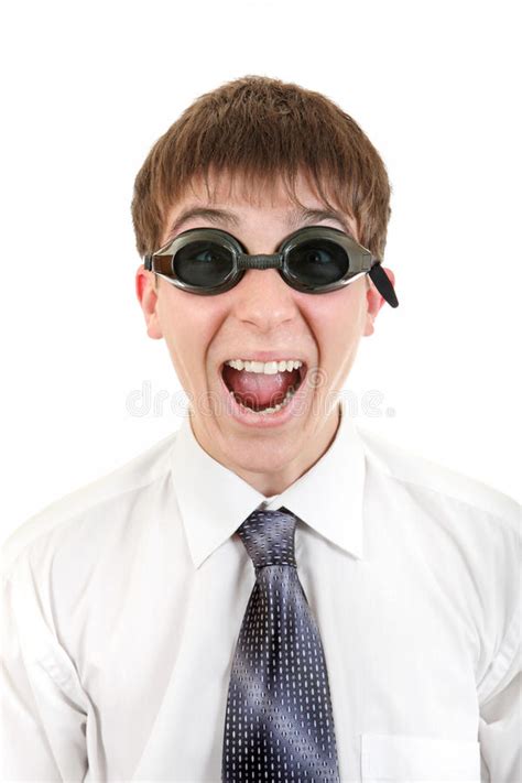 Teenager In Swimming Goggles Stock Photo Image Of Portrait Cheerful