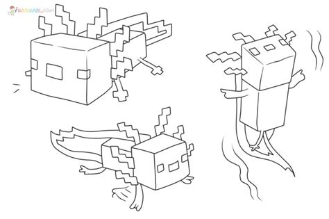 Minecraft Axolotl Coloring Pages