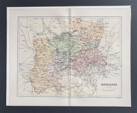 Middlesex Original 1893 County Map