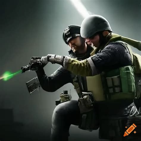 Action Packed Artwork Of A Rainbow Six Siege Fight
