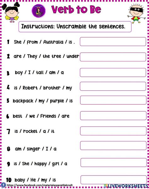 Verb To Be Interactive Activity For Elementary You Can Do The