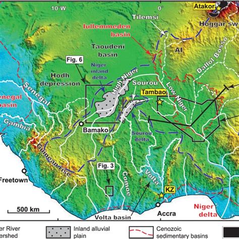 Topography And Drainage Of West Africa Showing Selected Geological
