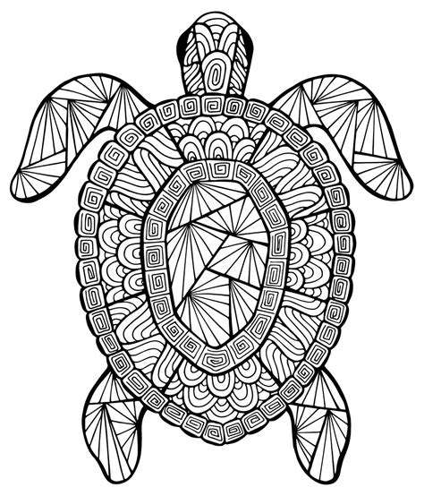 Wild animal coloring pages are a wonderful way for your children to learn about the world. Incredible turtle | Animals - Coloring pages for adults ...