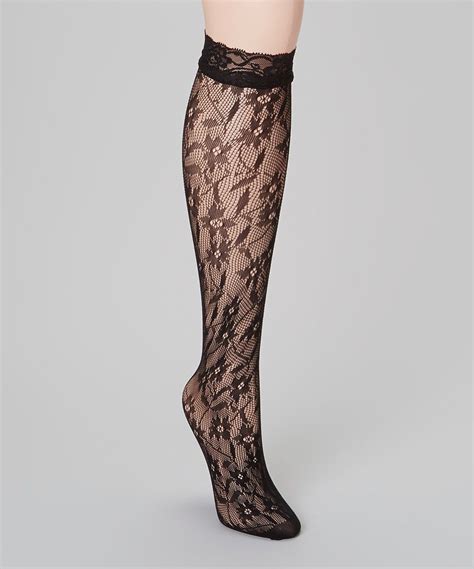 This Chinese Laundry Black Floral Lace Knee High Socks Set By Chinese Laundry Is Perfect