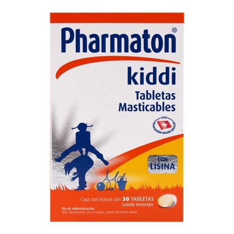 Multivitamínico Pharmaton Kiddi 30 Tabletas Masticables Sabor Naranja