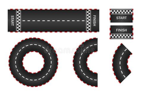 Infinity Race Track With Start Finish And Line On Road Curve And