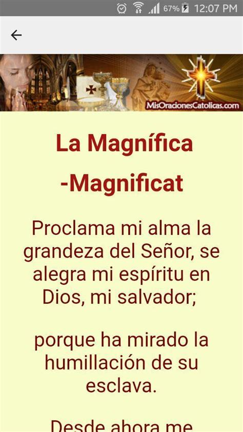 La Magnifica Oracion En Espanol