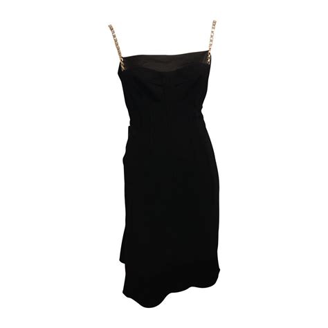 Dolce And Gabbana Black Dress With Silver Chain Straps At 1stdibs