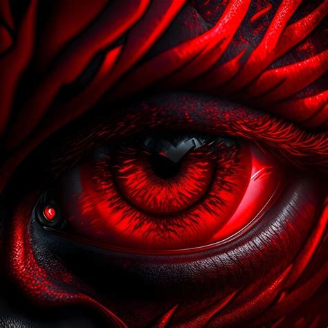 Premium Ai Image Red Evil Eyes Ai Generative