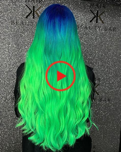 Lime Green Shadow Blonde Hair Tips Green Hair Ombre Blue Tips Hair