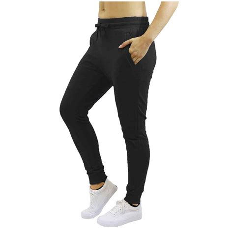 Galaxy By Harvic Gbh Womens Fleece Jogger Sweatpants With Zipper Pockets Slim Fit Walmart