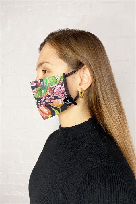 Floral Fabric Face Masks Black Floral Glamcorner