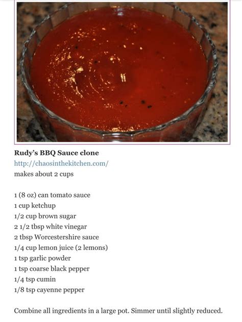 Rudys Bbq Sauce Recipe Bbq Sauce Recipe Rudys Bbq Sauce Recipe