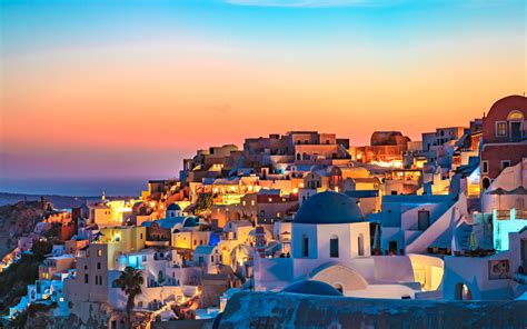 Oia Wallpaper 4k Santorini Greece Sunset