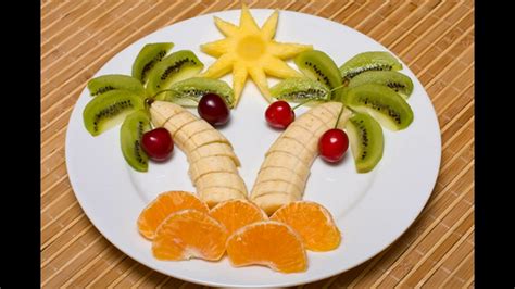 But you can use any type of fruit that you like as long as it fits in the parameters of a cake topper. Fruit decoration in plate - YouTube