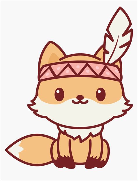 Native American Nerdy Fox Clipart Png Download Cute Kawaii Animals