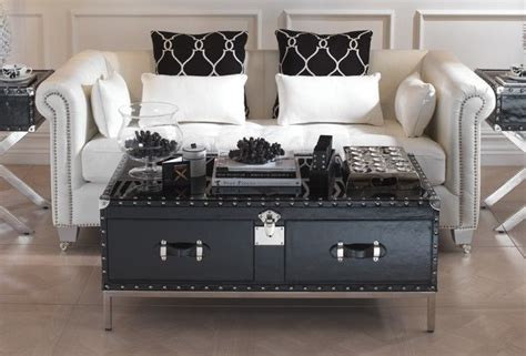 Black Trunk Coffee Table With Studs Coffee Table Design Coffee Table