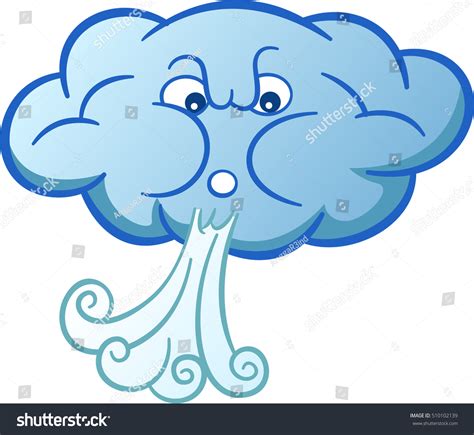 Cloud Blowing Wind Cartoon Stock Vector 510102139 Shutterstock