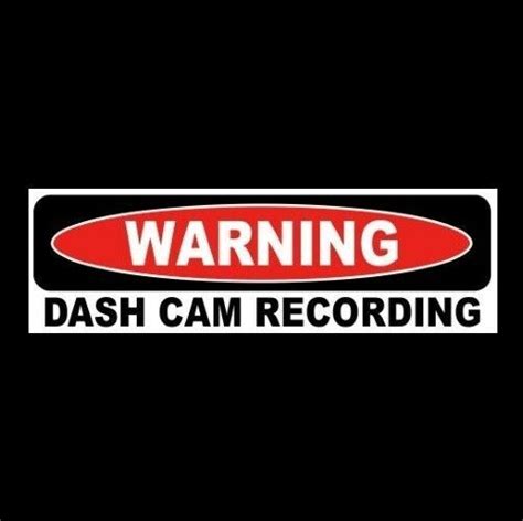 Dash Cam Recording Warning Decal Sticker Sign In Car Video Bumper Company Cctv Unbranded