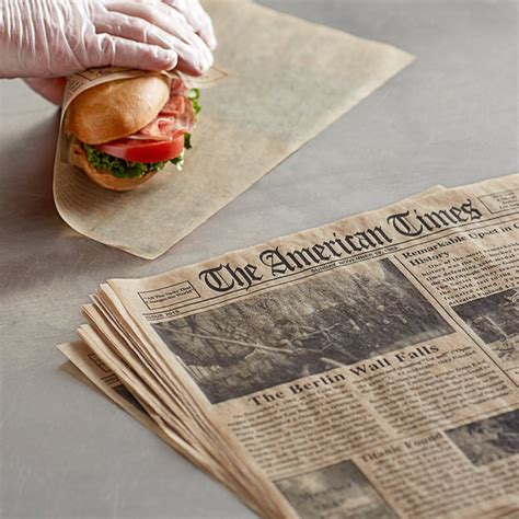 Choice Kraft Newspaper Print Deli Paper 12 X 12 100pack