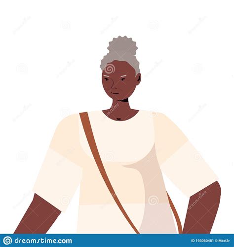 Old African American Woman In Casual Trendy Clothes Senior Female