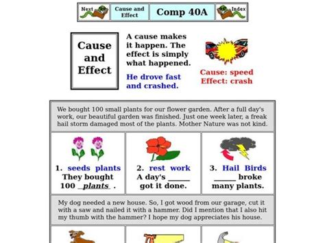 Cause And Effect Worksheet For 2nd 3rd Grade Lesson Planet
