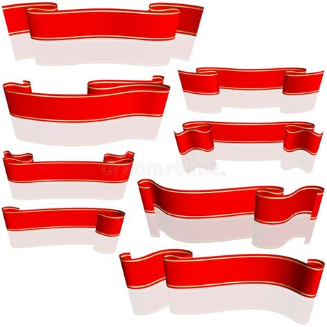 Banderas Rojas Fijadas Ilustración Del Vector Ilustración De Conjunto
