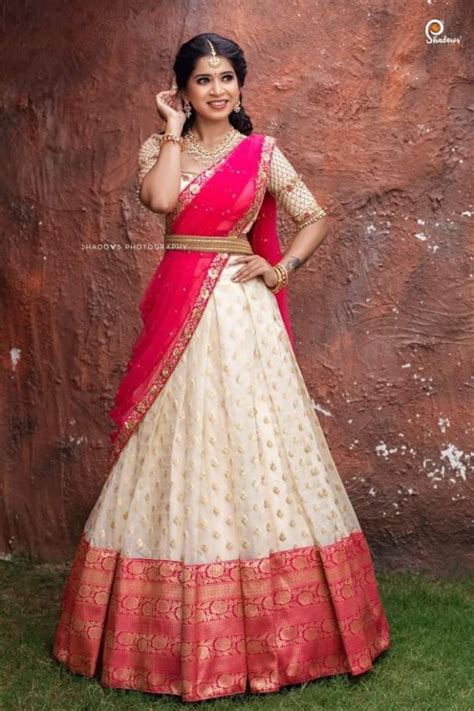 Ethnic And Stylish Half Saree Designs For Wedding Ceremony Tikli