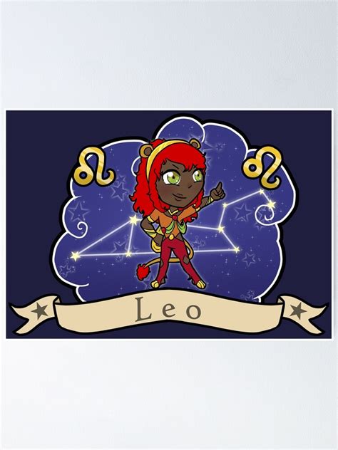 Chibi Zodiac Leo Poster For Sale By Ladykatiepyro Redbubble
